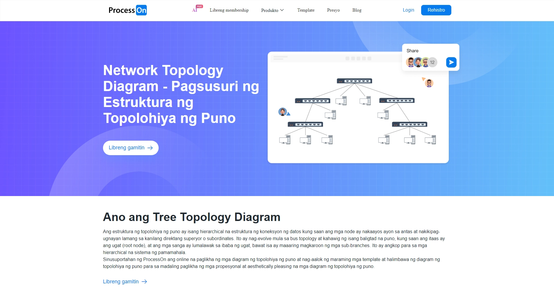 Tree Network Topology Diagram_Tree Topology_Steps to Draw Tree Topology ...