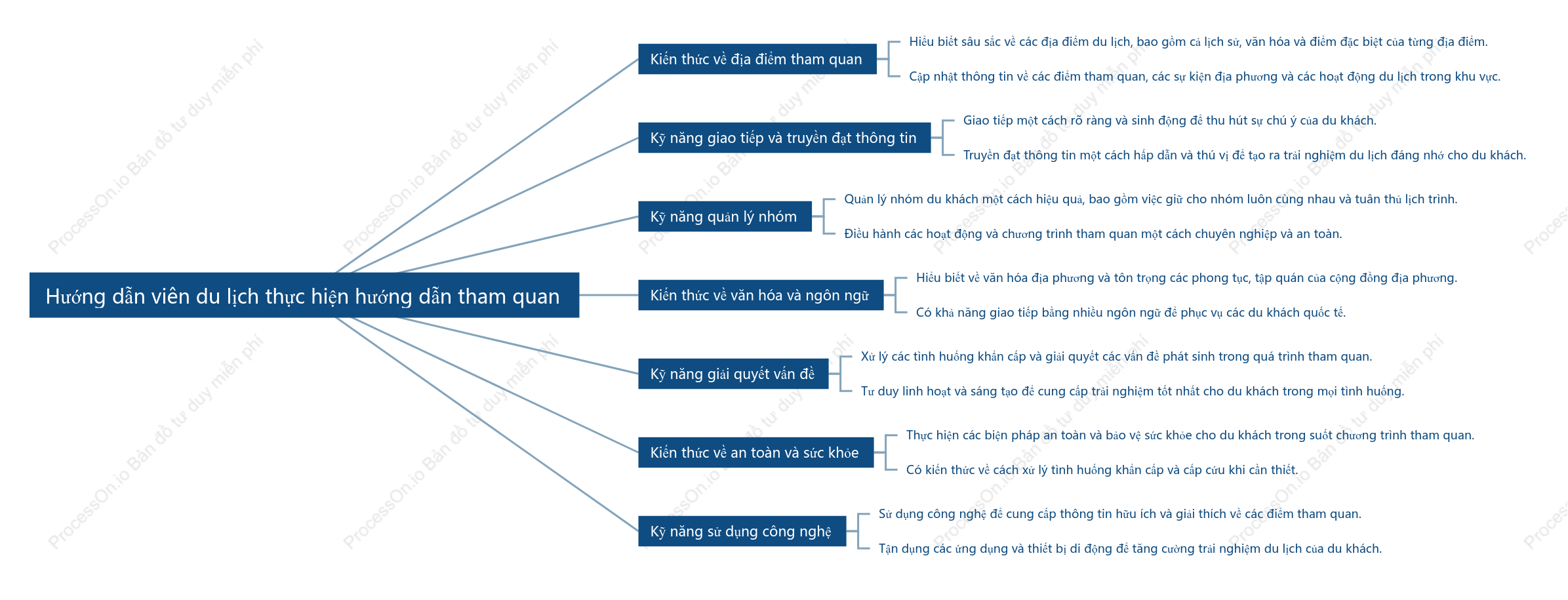Hướng dẫn viên du lịch thực hiện hướng dẫn tham quan