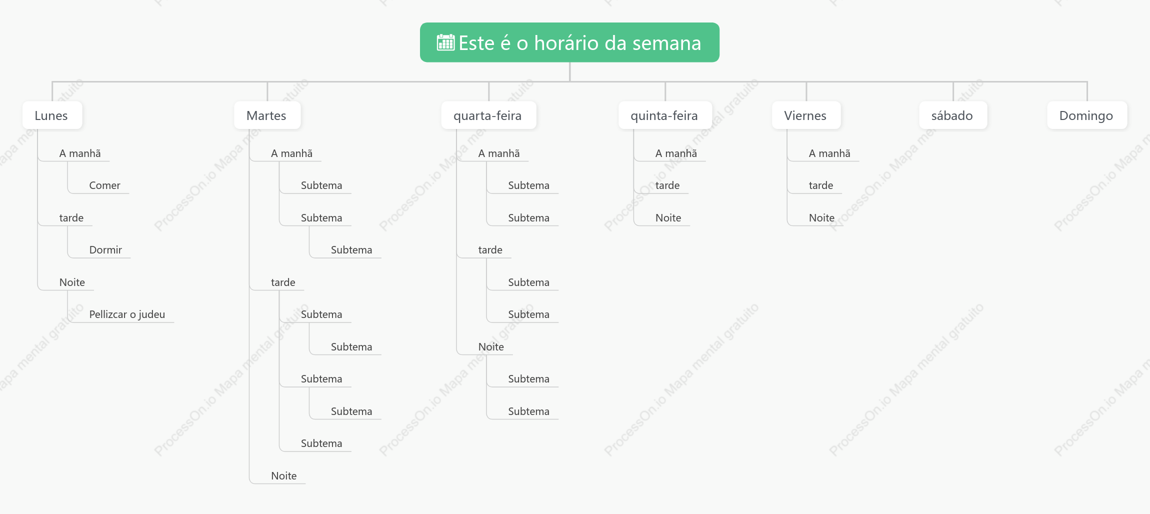 Este é o horário da semana