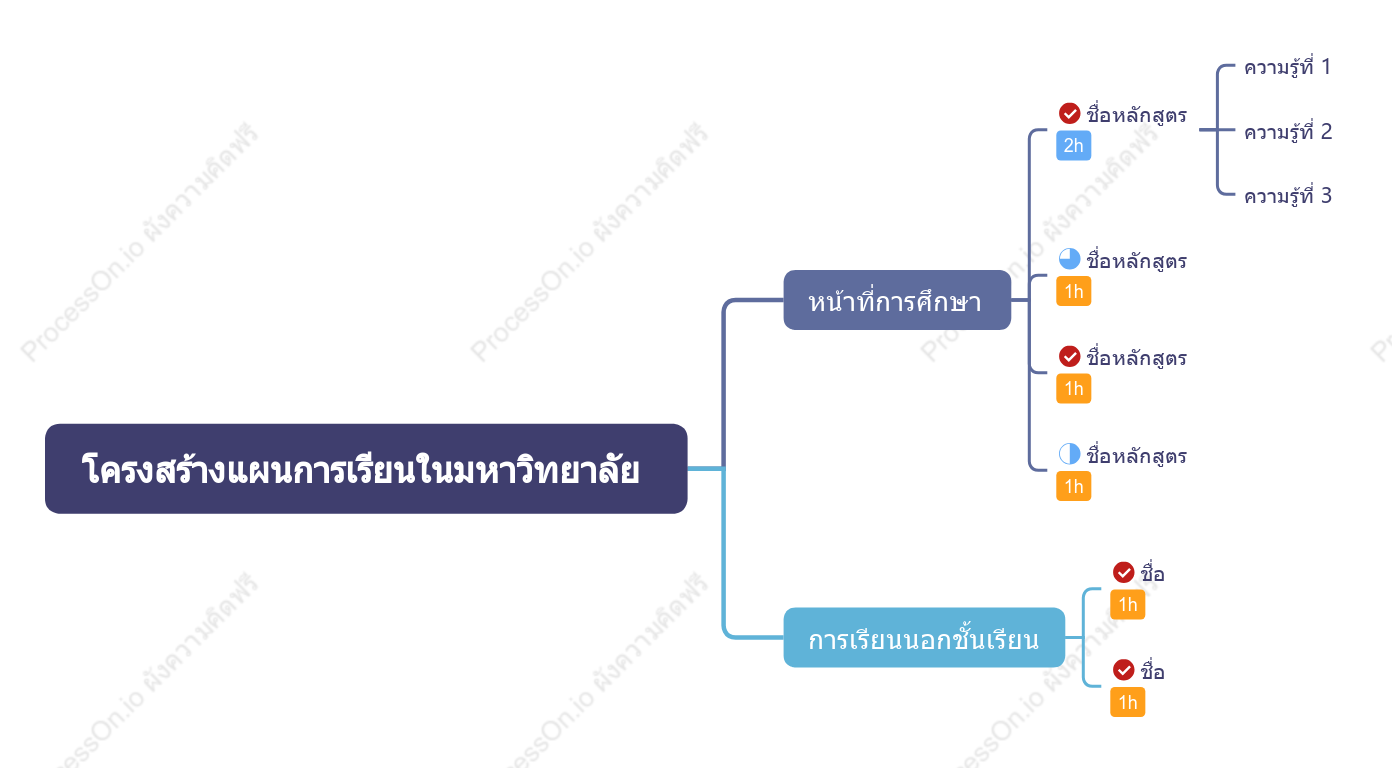 โครงสร้างแผนการเรียนในมหาวิทยาลัย