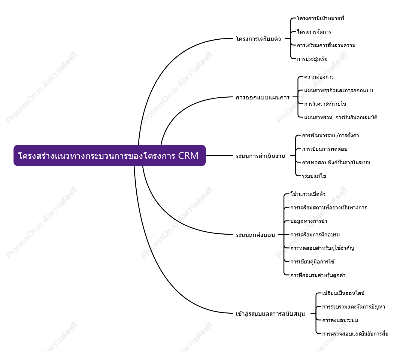 โครงสร้างแนวทางกระบวนการของโครงการ CRM