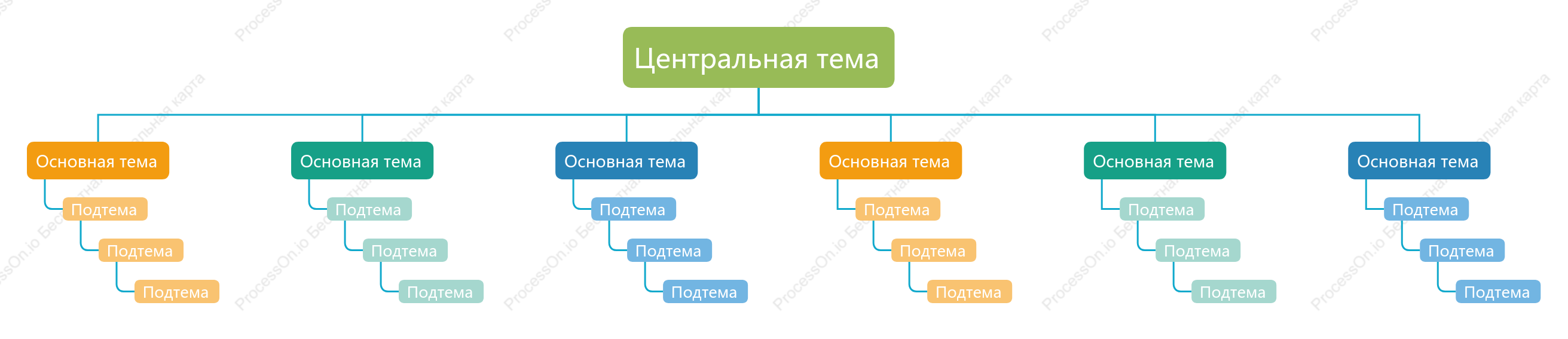 Цветной Дерево Орг. график пробел Шаблон стиля
