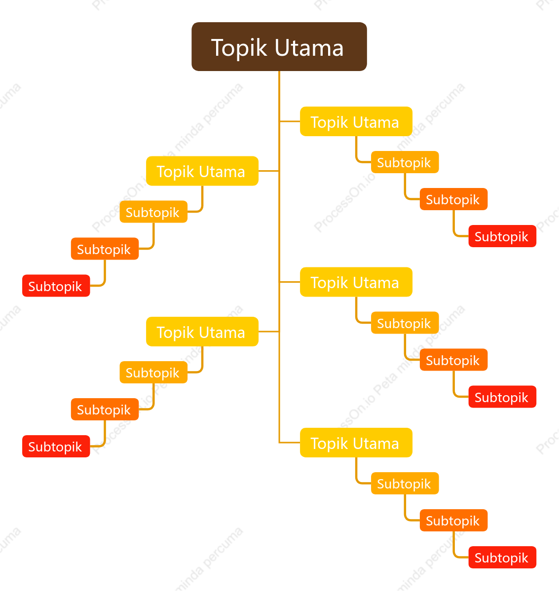 Oren Coklat Perbualan Pohon ruang Templat Gaya