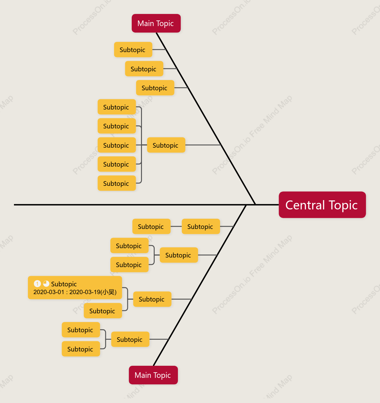 Tomato Scrambled Eggs Fishbone Style Template