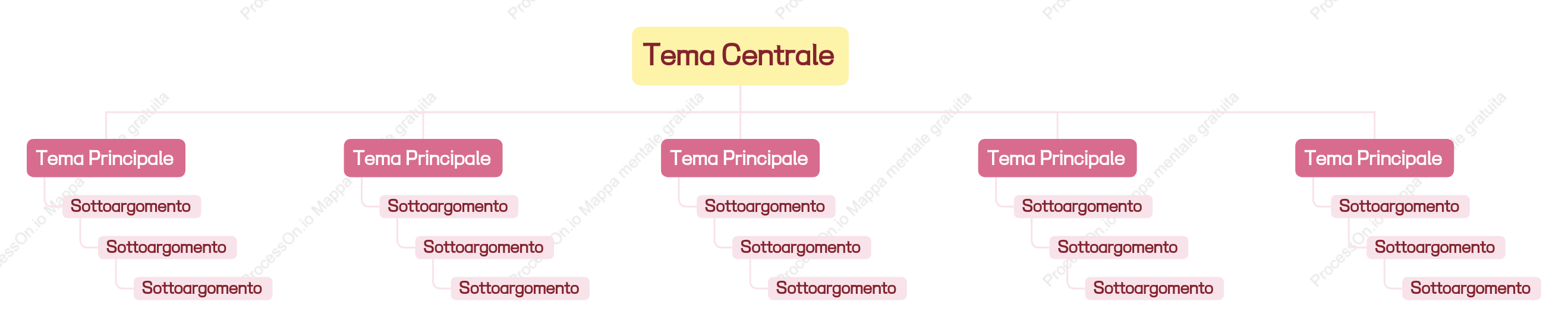 Rosa e Giallo Grafico Albero spazio Modello Stile