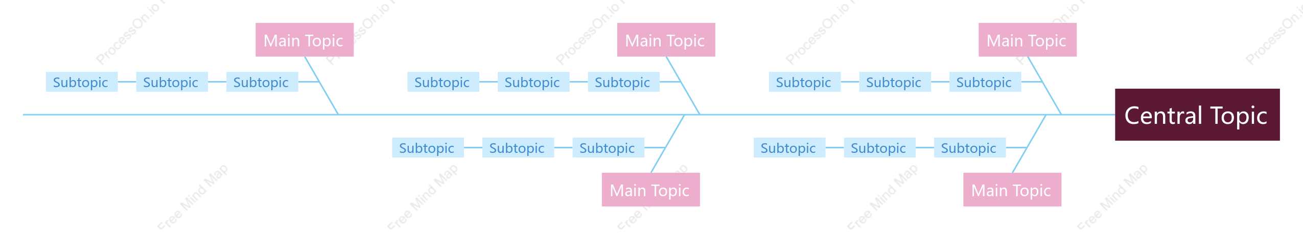 Pink Blue Fishbone Style Template