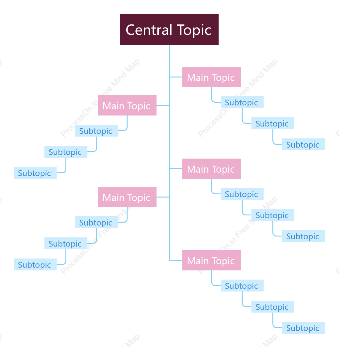 Pink Blue Tree Chat Style Template