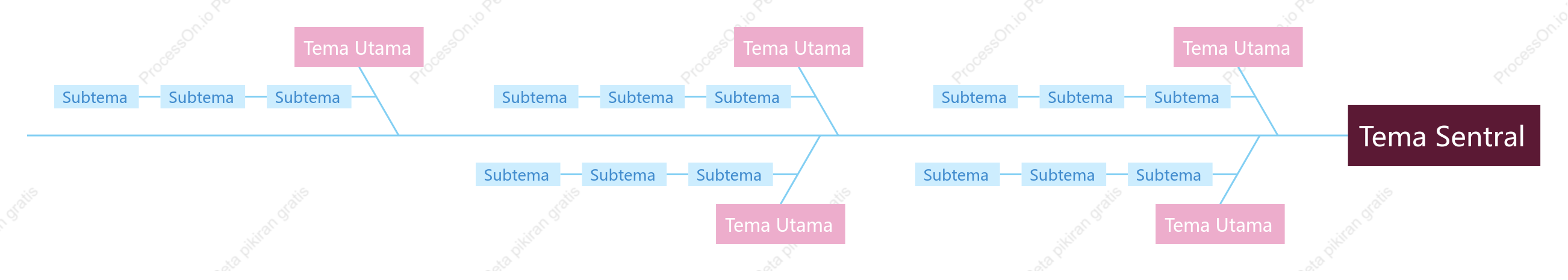 Merah Muda Biru Tulang Ikan Template Gaya