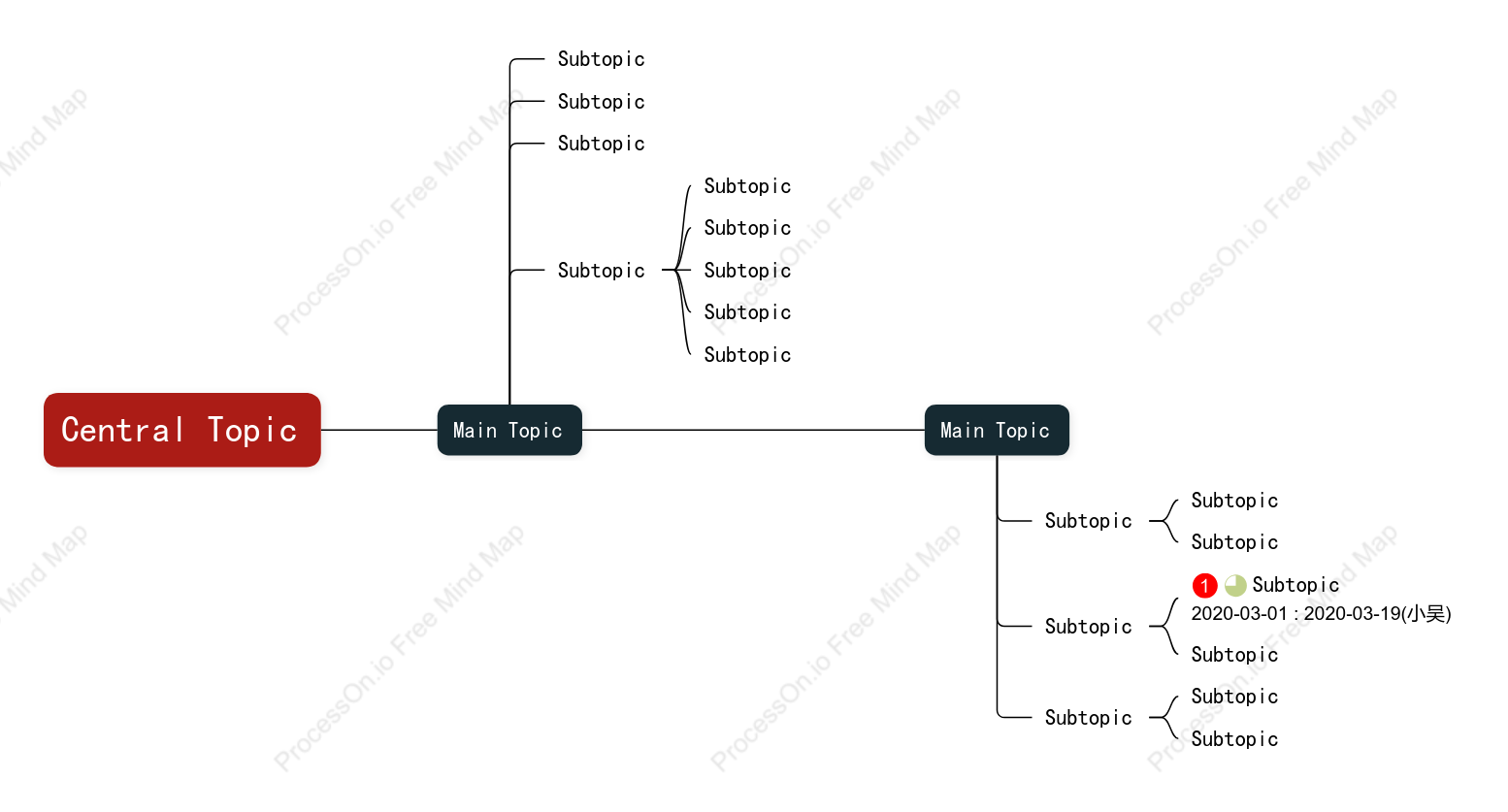 Red and Black Classic Timeline Style Template