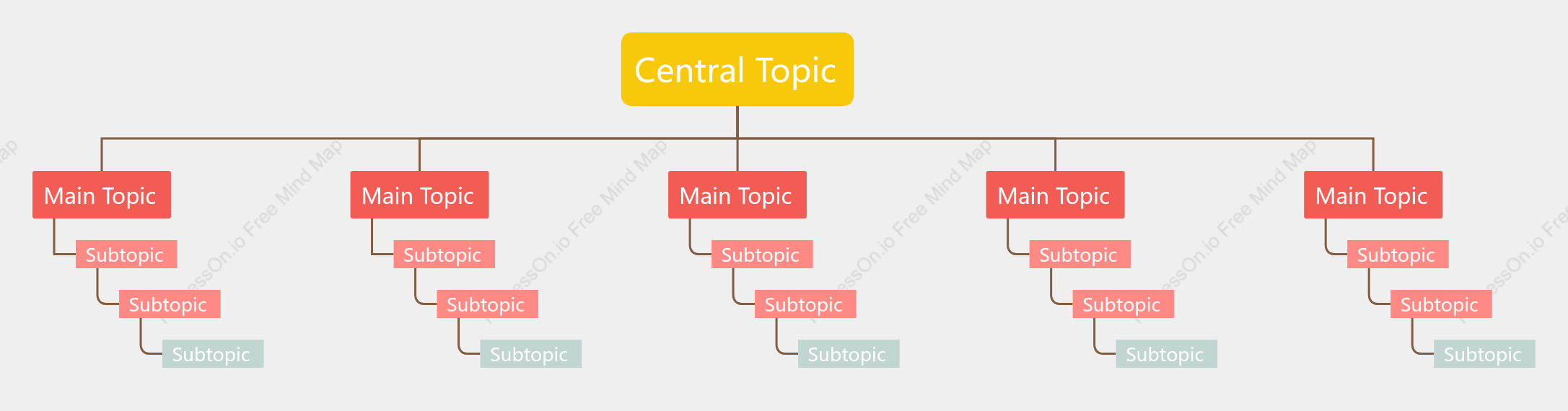 Red Yellow Tree Org Chart Style Template