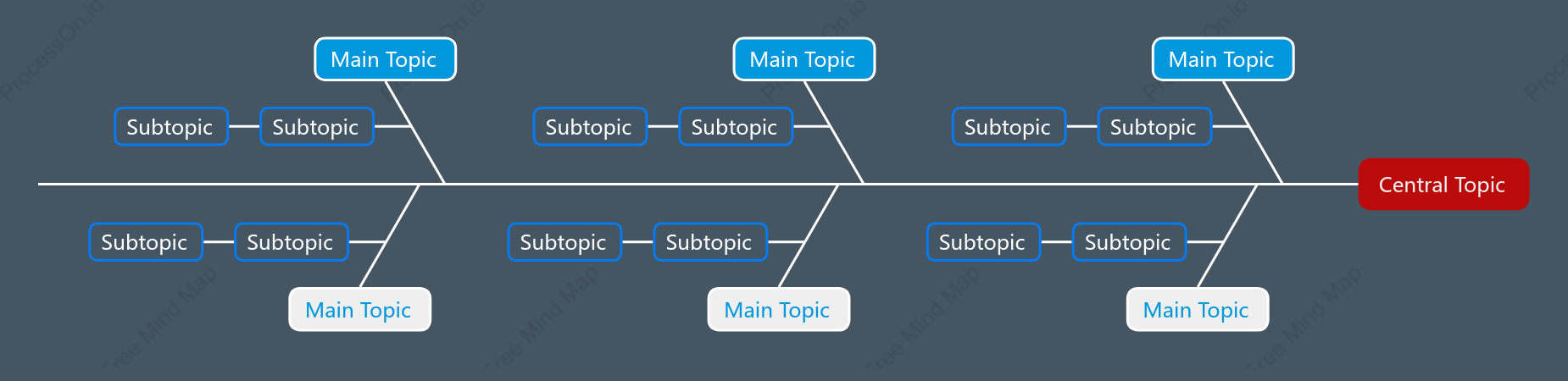 Red and Blue Fishbone Style Template