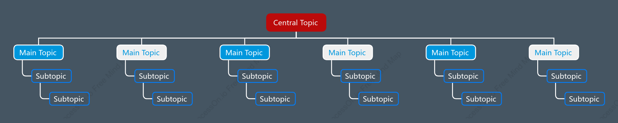 Red and Blue Tree Org Chart Style Template