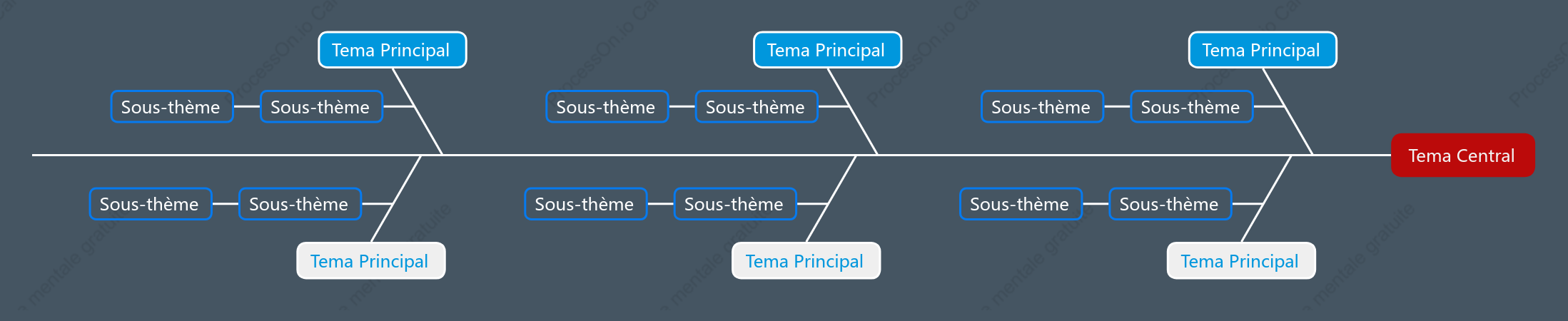 Style de modèle de diagramme en arête de poisson rouge et bleu