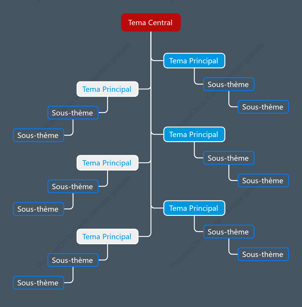 Style de modèle de diagramme d'arbre rouge et bleu