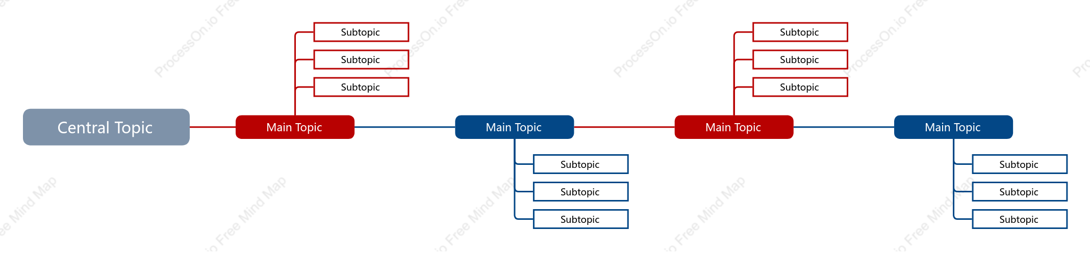 Red and Blue Timeline Style Template
