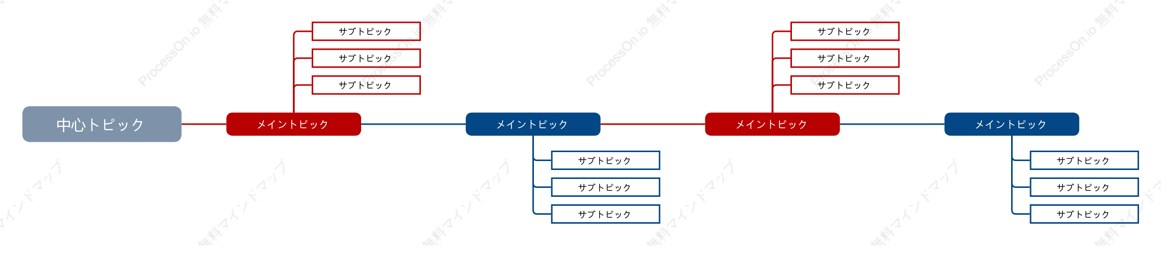 赤と青タイムライン スタイルテンプレート