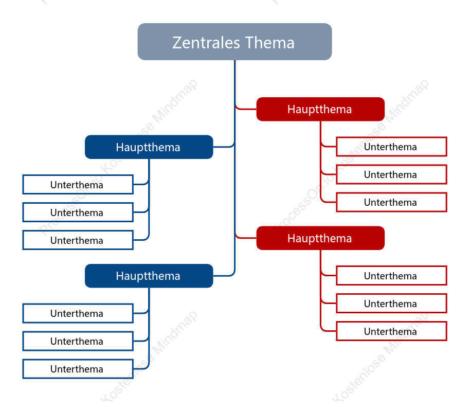 Rot und Blau Baumdiagramm stil vorlage