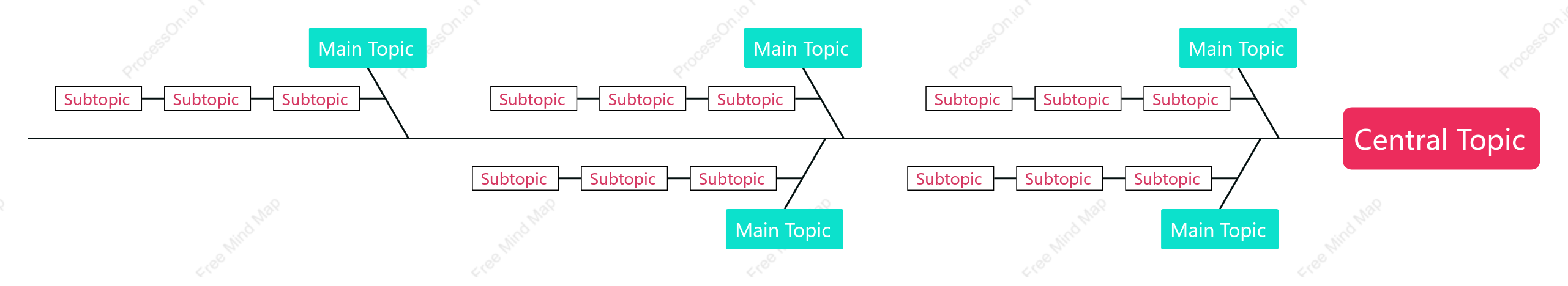Red and Blue Fishbone Style Template