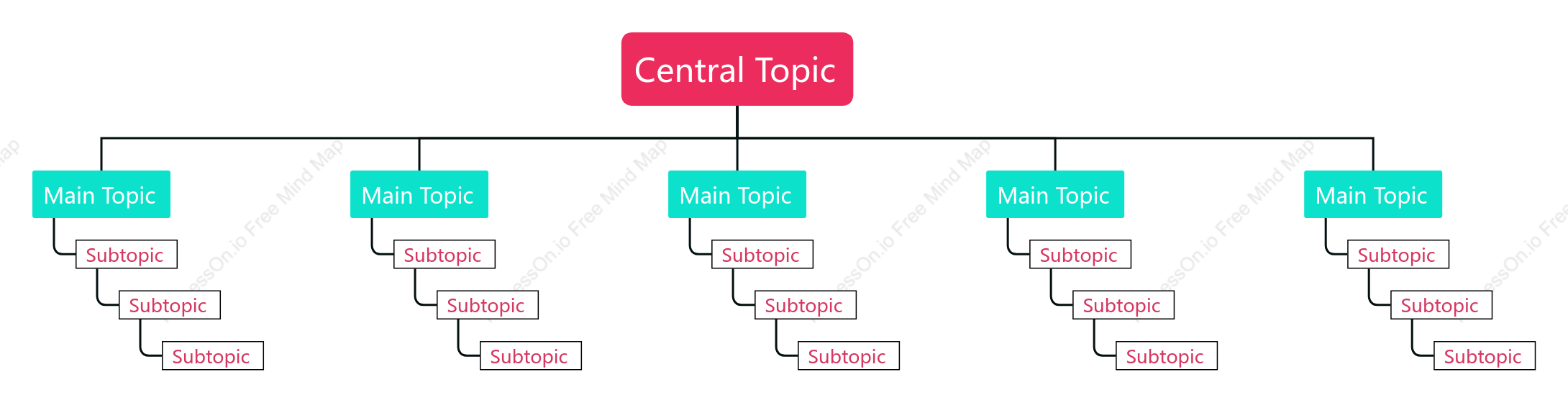 Red and Blue Tree Org Chart Style Template