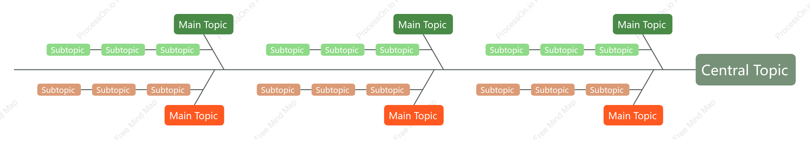Red Green Fishbone Style Template