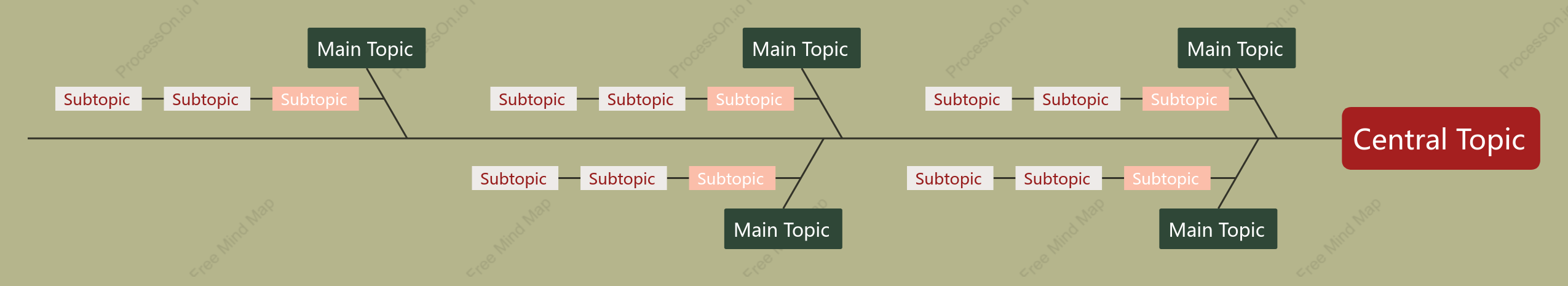 Red Green Fishbone Style Template