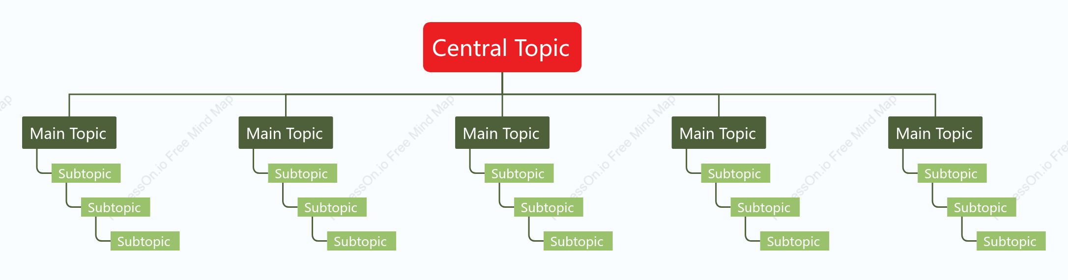 Red Green Tree Org Chart Style Template