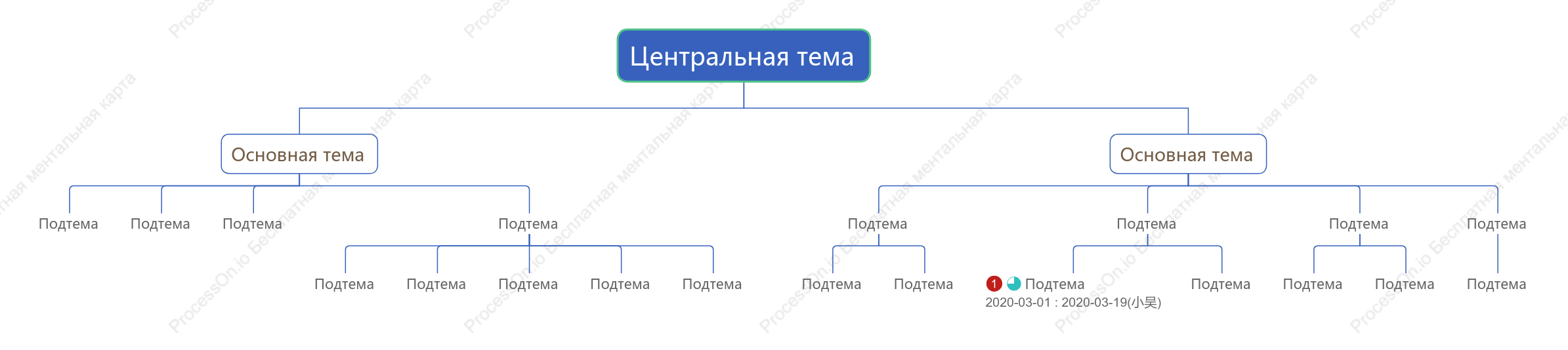 Минималистичный синий Орг. график пробел Шаблон стиля