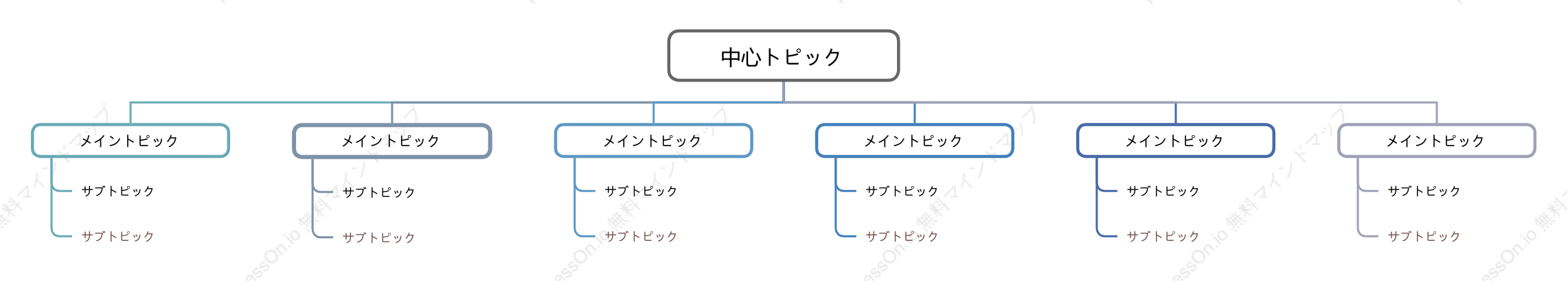 シンプルツリー組織図 スタイルテンプレート