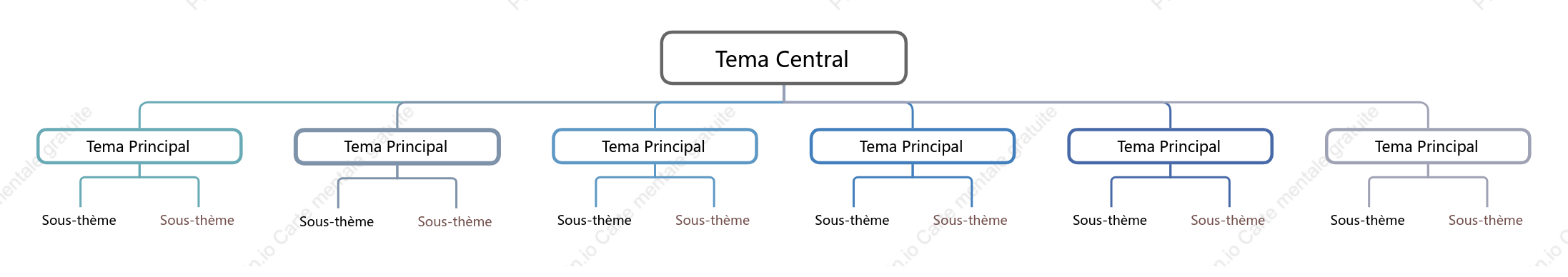 Style de modèle d'organigramme simple bleu et gris