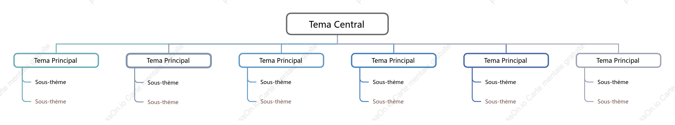 Style de modèle de diagramme de structure arborescente simple bleu et gris