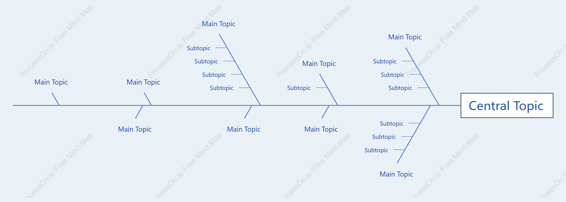 Simple Blue Fishbone Style Template