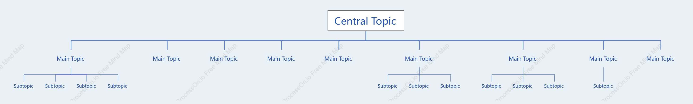 Simple Blue Org Chart Style Template
