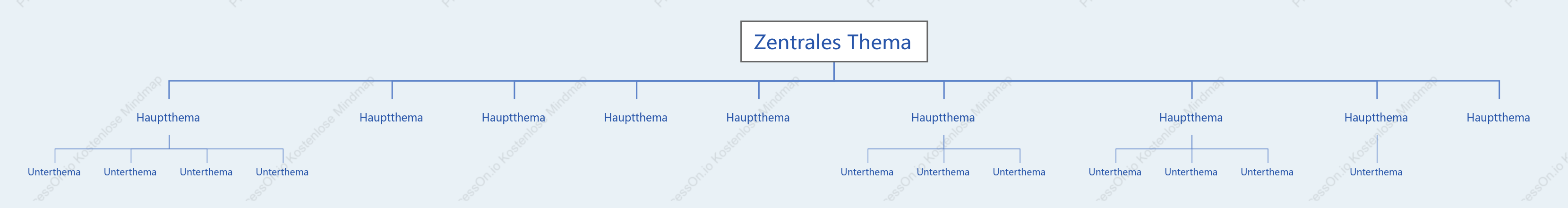 Einfaches Blau Organigramm stil vorlage