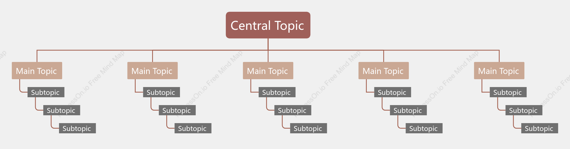 Gradient Brown Tree Org Chart Style Template