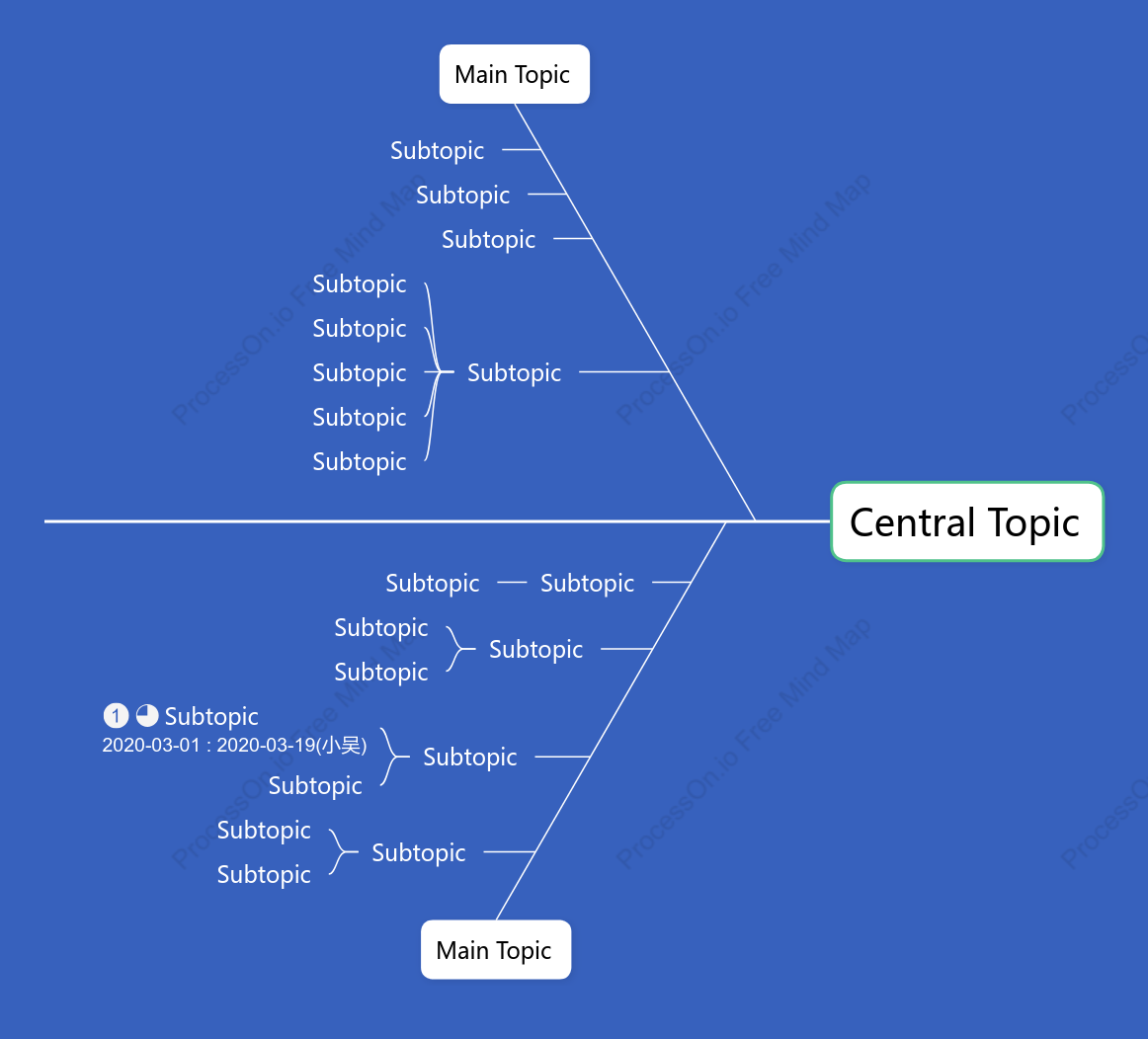 Tech Blue Fishbone Style Template