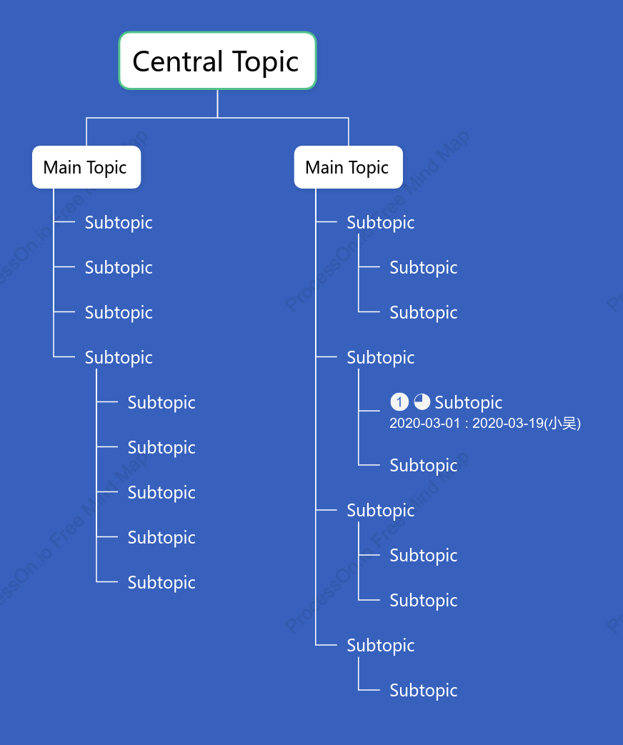 Tech Blue Tree Org Chart Style Template