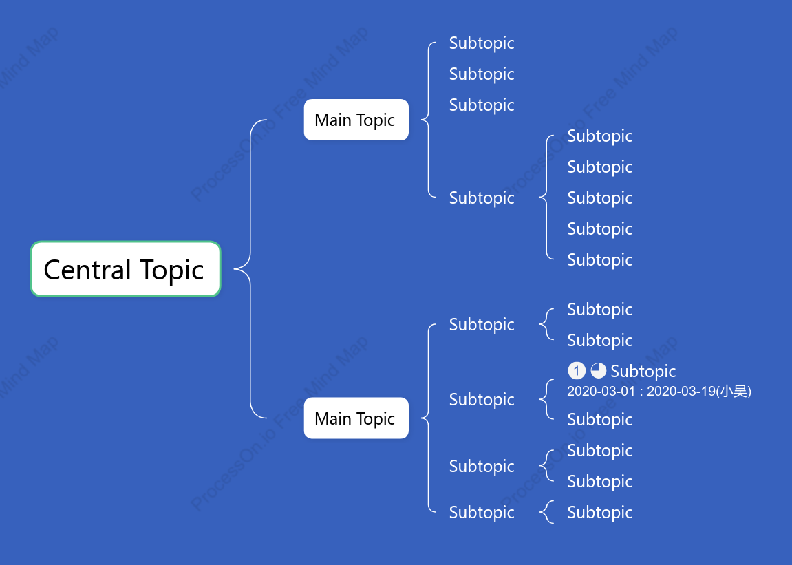 Tech Blue Brace Map Style Template