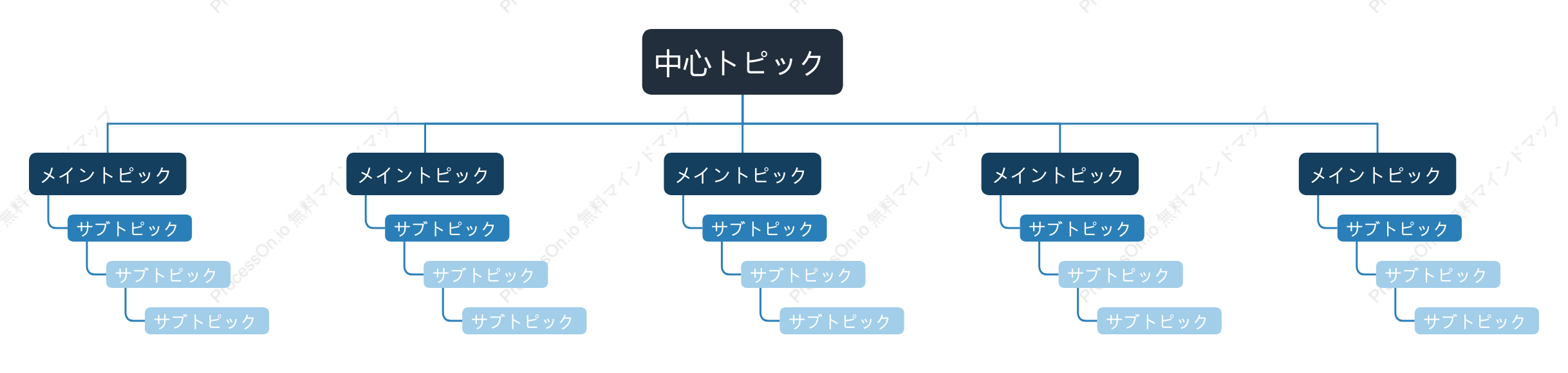 青黒色ツリー組織図 スタイルテンプレート