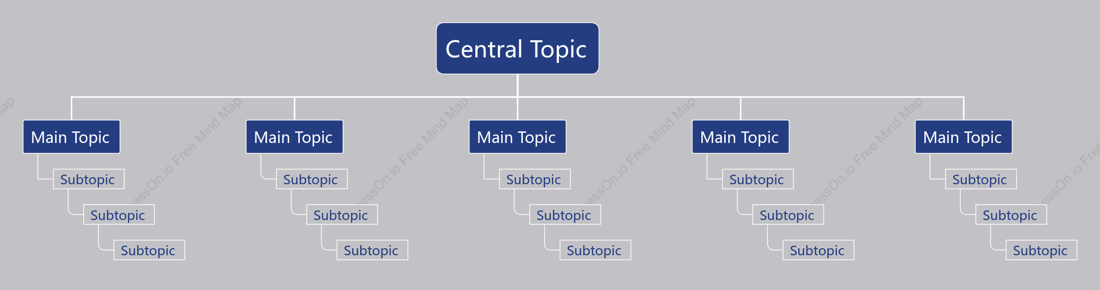 Blue Grey Tree Org Chart Style Template