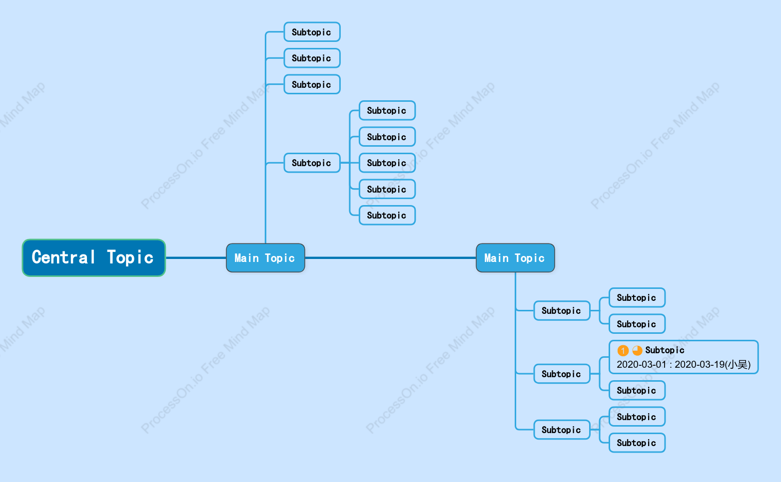 Calm Blue Timeline Style Template
