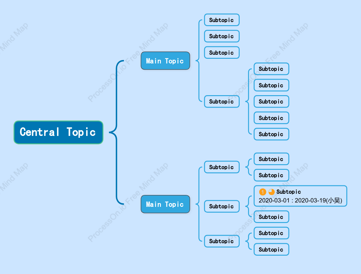Calm Blue Brace Map Style Template