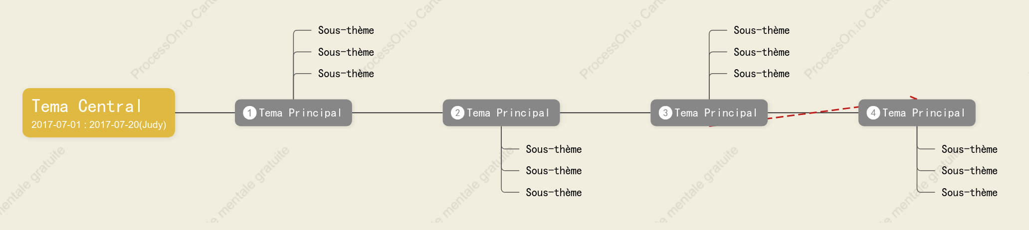 Style de modèle de chronologie de fond jaune clair en trois dimensions