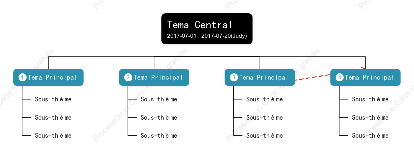 Style de modèle de diagramme de structure d'arbre bleu en trois dimensions
