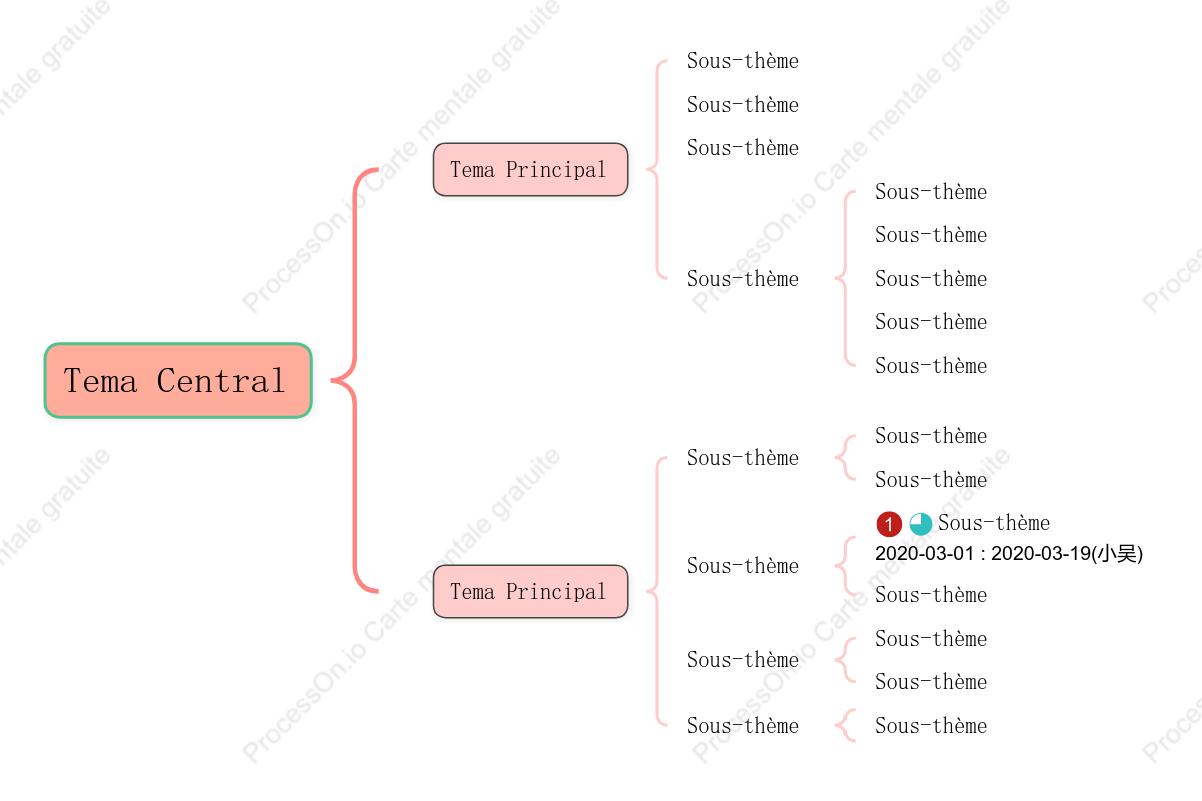 Modèle de diagramme de support rose clair de style tridimensionnel