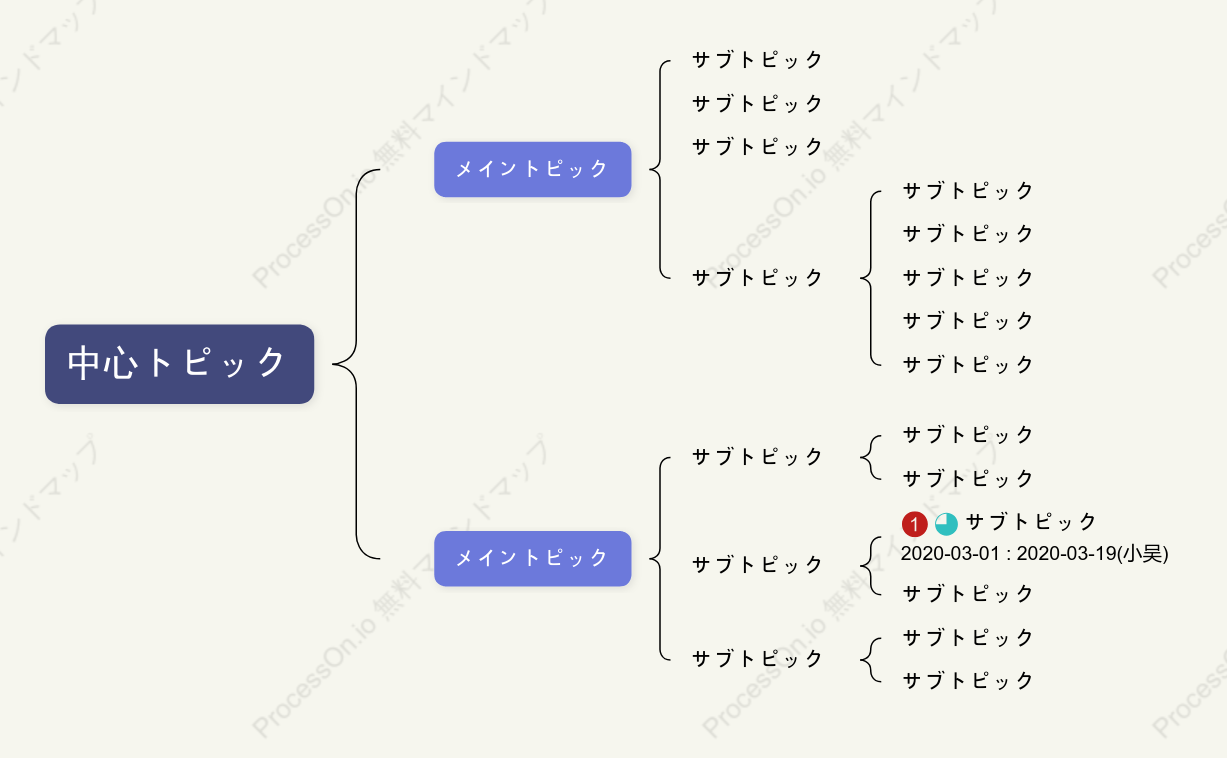 立体的な紫ブレースマップ スタイルテンプレート