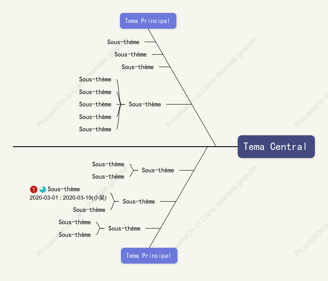 Modèle de style de diagramme en arête de poisson violet