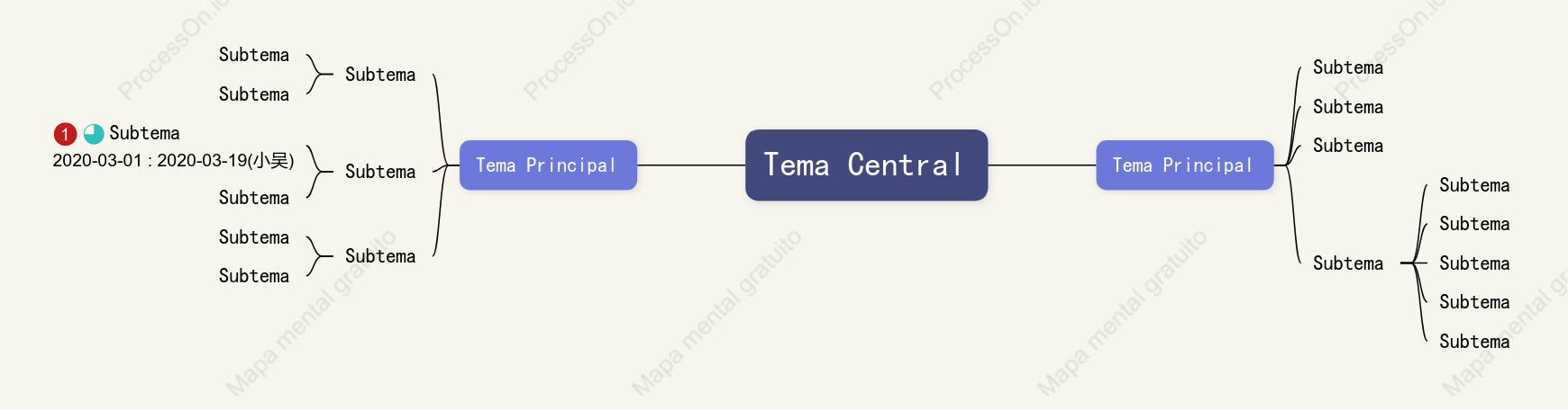 Roxo Tridimensional Mapa Mental Modelo Estilo