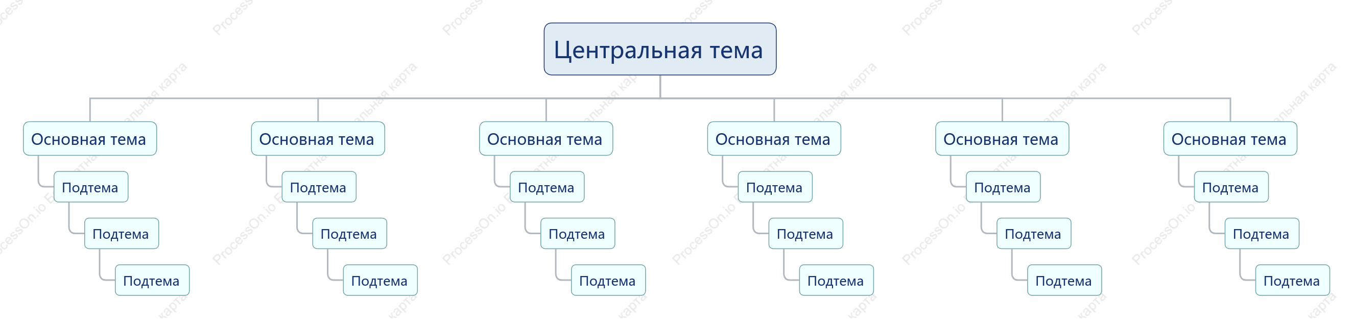 Светло-синий Дерево Орг. график пробел Шаблон стиля