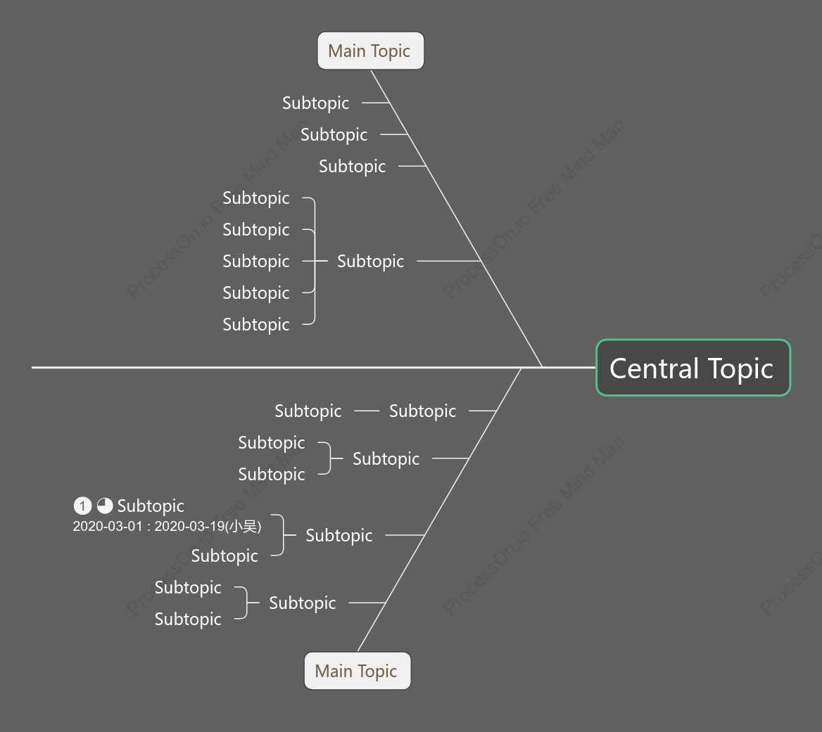 Dark Minimalist Fishbone Style Template