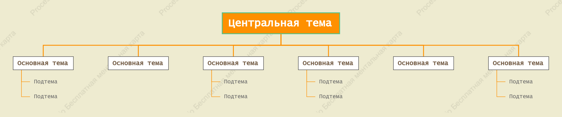 Свежий апельсин Дерево Орг. график пробел Шаблон стиля
